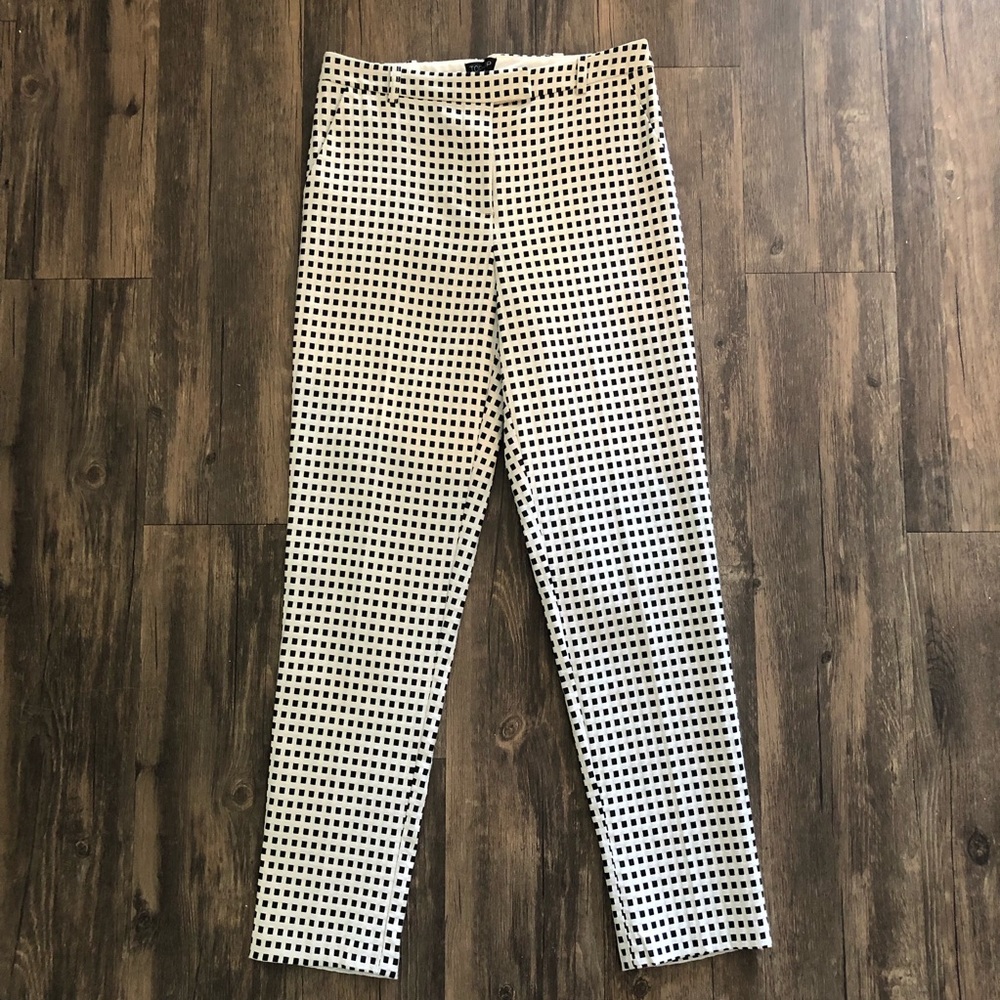 Top Shop Black/White Gingham Trouser- Size 2